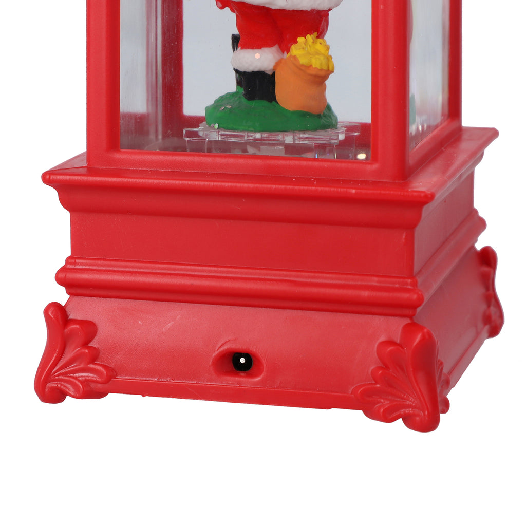 Weihnachts-Laterne mit warmer Beleuchtung und Musik Rot